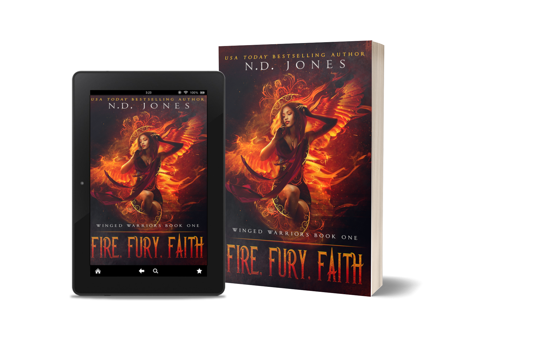 Fire Fury Faith Angel Fantasy Romance by Paranormal Romance author ND Jones