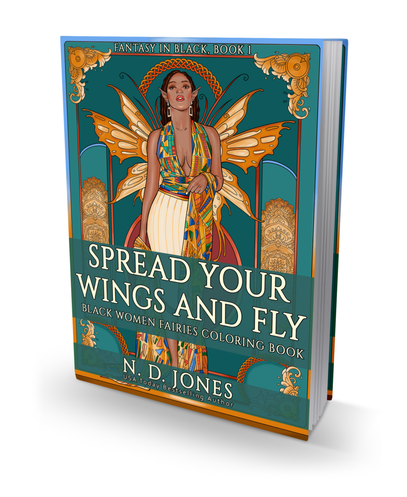 Black Women Fairies Coloring book Self Care by ND Jones