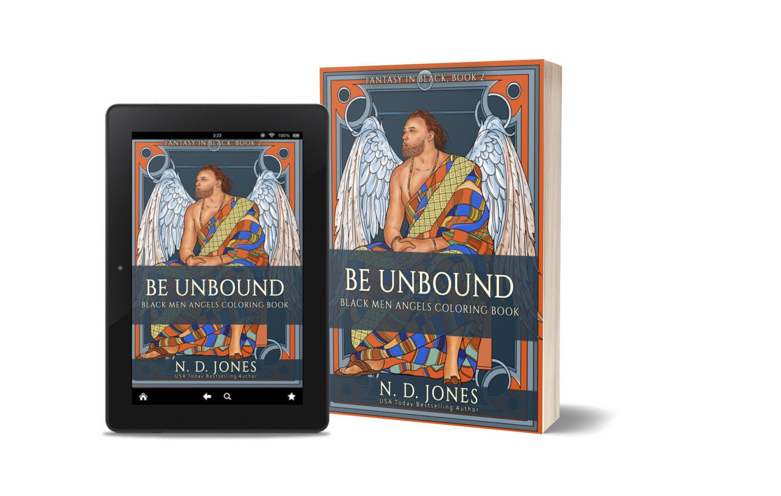 Be UnBound Black Men Angels Coloring Book African American Fantasy ND Jones