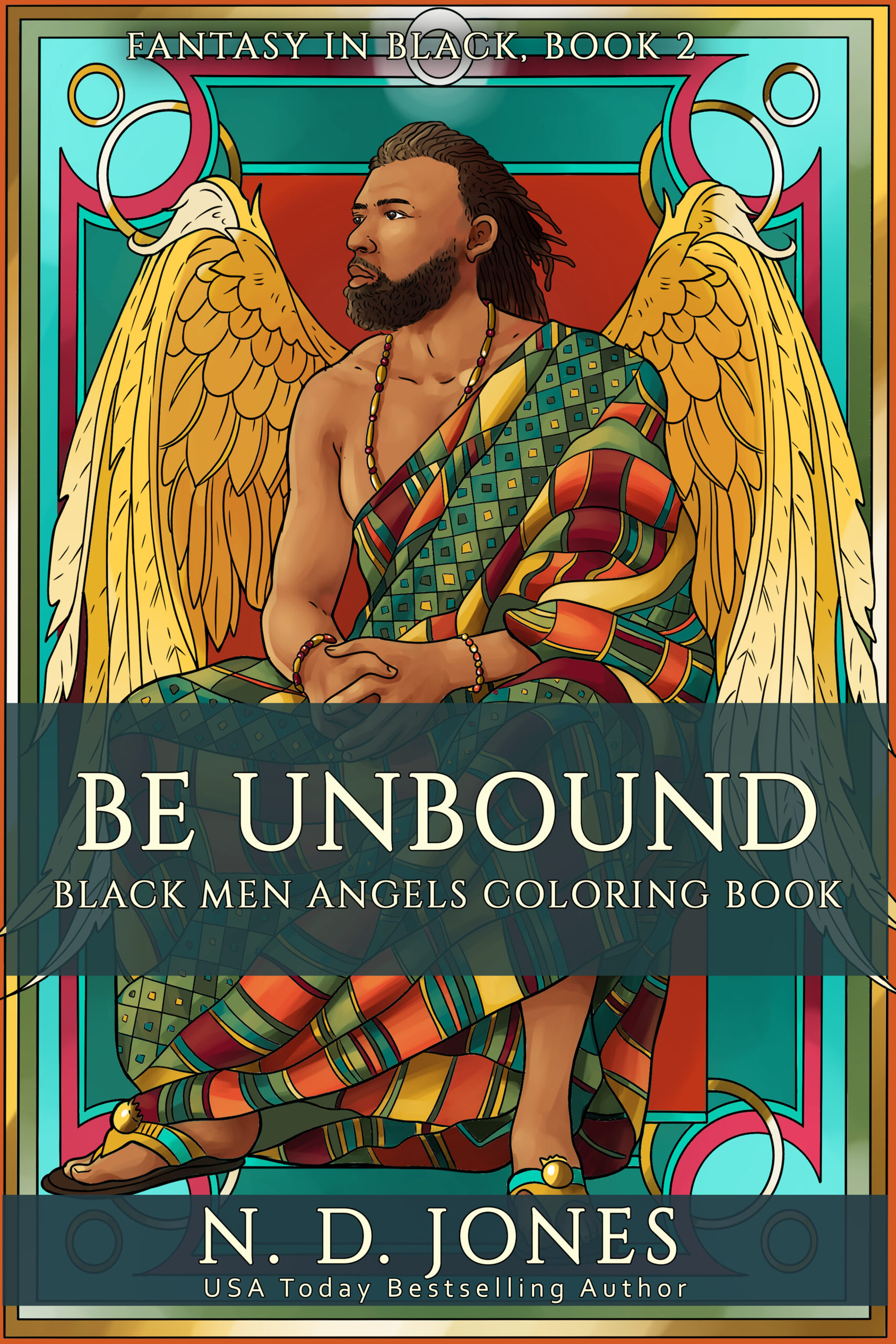 Black Men Angels Coloring Book by ND Jones Black Fantasy Author