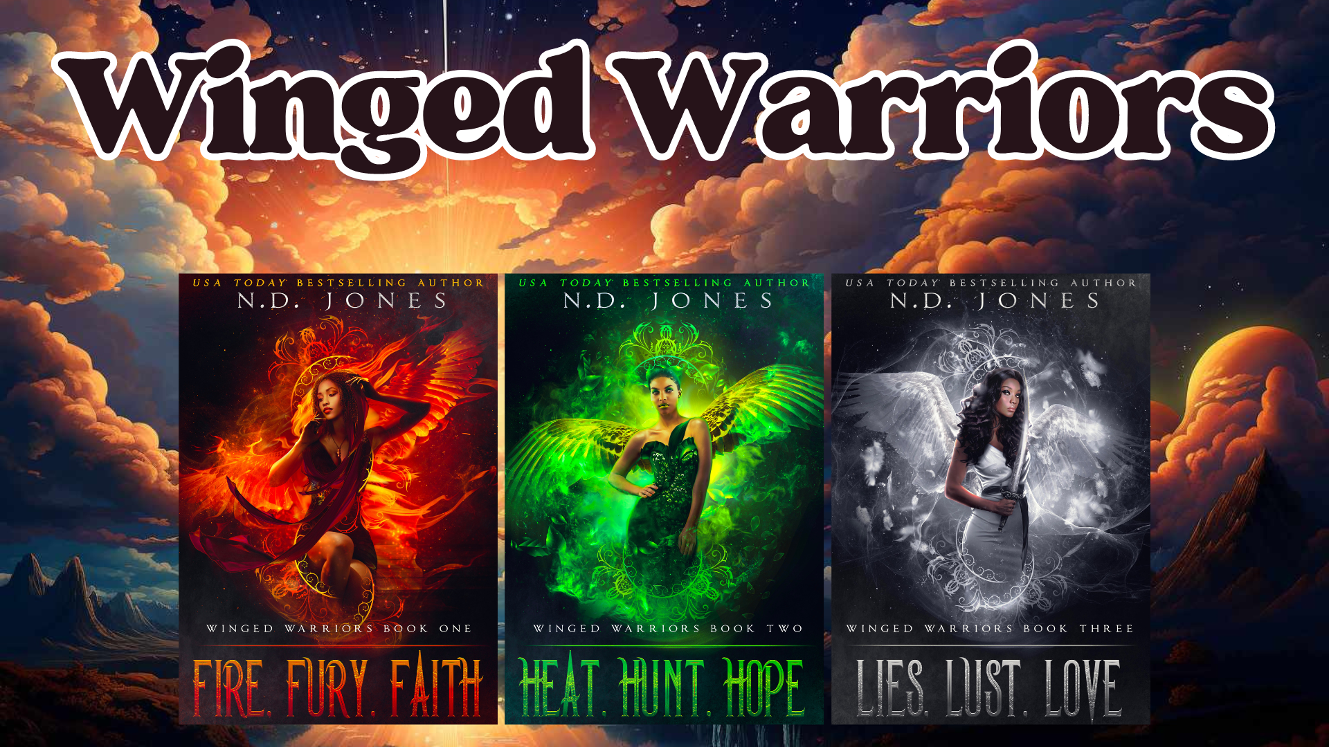 ND Jones Black Fantasy Books Winged Warriors Trilogy